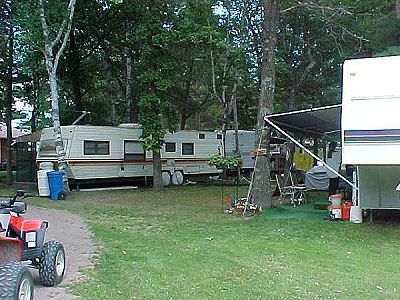 Campsites at Evergreen Lodge on Woman Lake Longville Minnesota