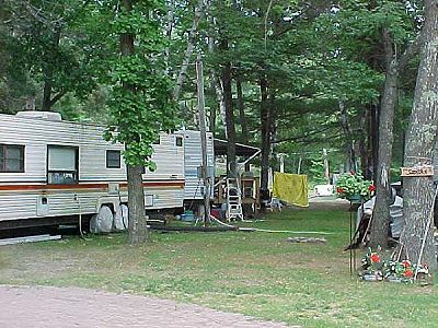 Campsites at Evergreen Lodge on Woman Lake Longville Minnesota