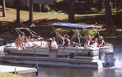Pontoon Rental Evergreen Lodge on Woman Lake Minnesota