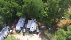 Drone Picture of Evergreen Lodge on Woman Lake Longville Minnesota