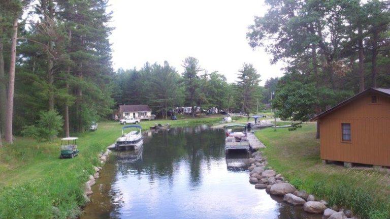 Drone Picture of Evergreen Lodge on Woman Lake Longville Minnesota