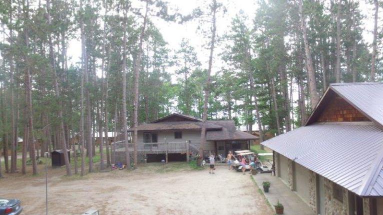 Drone Picture of Evergreen Lodge on Woman Lake Longville Minnesota