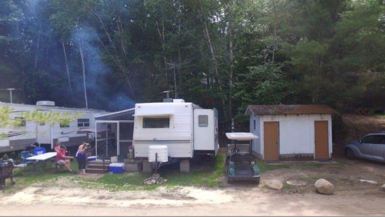 Drone Picture of Evergreen Lodge on Woman Lake Longville Minnesota