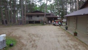 Drone Picture of Evergreen Lodge on Woman Lake Longville Minnesota