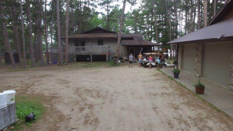 Drone Picture of Evergreen Lodge on Woman Lake Longville Minnesota