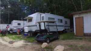 Drone Picture of Evergreen Lodge on Woman Lake Longville Minnesota